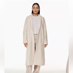 Babaton Aritzia women Cream Ivory Long Open Front Cardigan Duster Jacket Size M